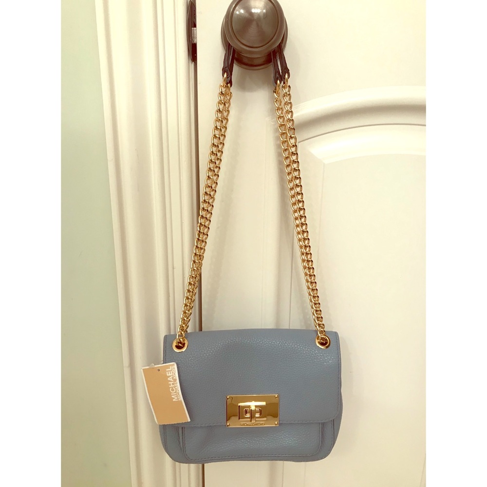 NWT Michael Kors Sloan Blue Leather Shoulder Bag